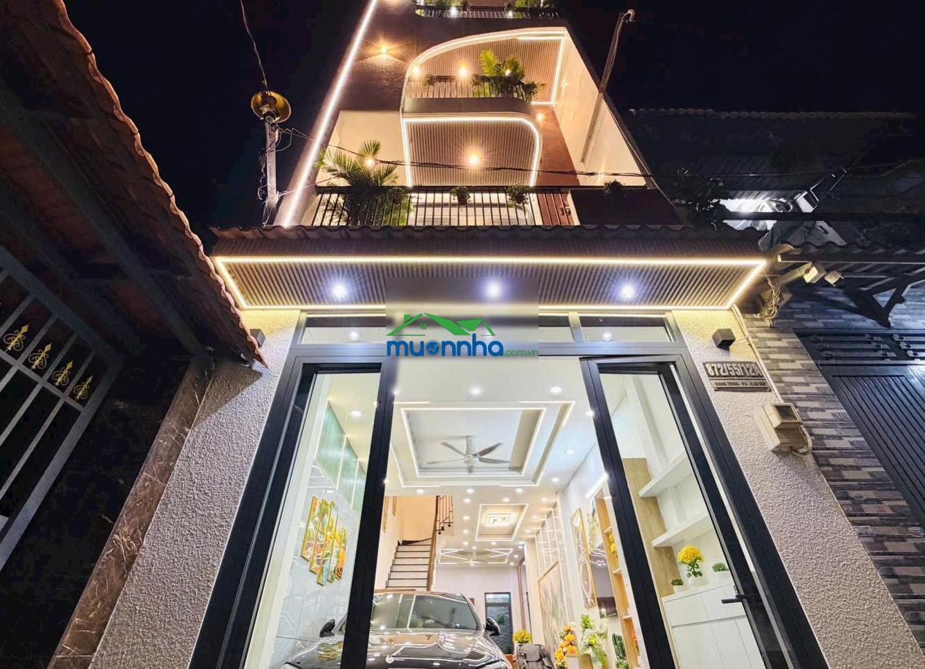 Sang mỹ định cư bán nhà 47m2, nguyễn văn lượng, p17, gò vấp. xây 4 tầng, hẻm 6m, sổ sẵn, giá 3tỷ860 - 3
