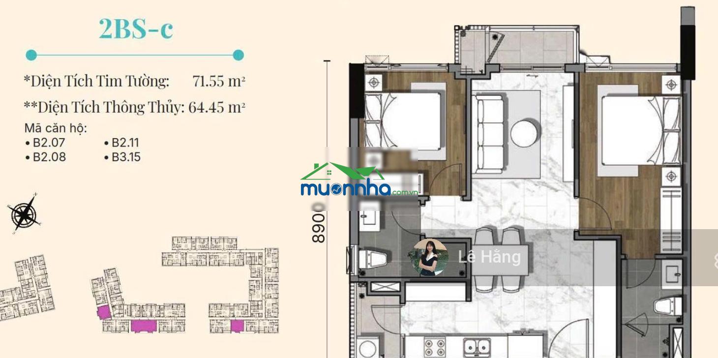 Bán căn hộ 2pn gladia heights bàn giao cơ bản chỉ 6.5 tỷ
