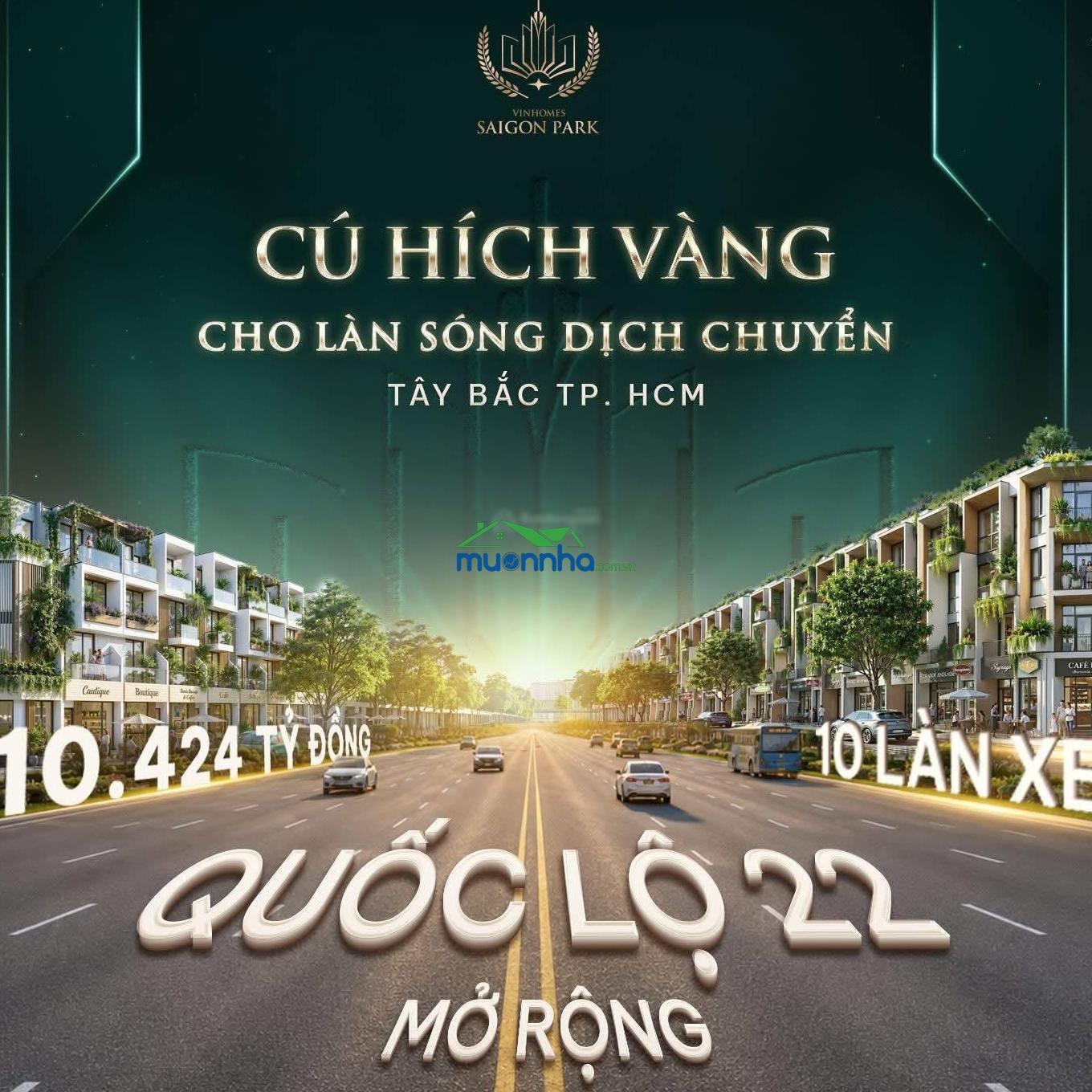Chỉ 1,5 tỷ - sở hữu ngay nhà phố vinhomes hóc môn saigon park