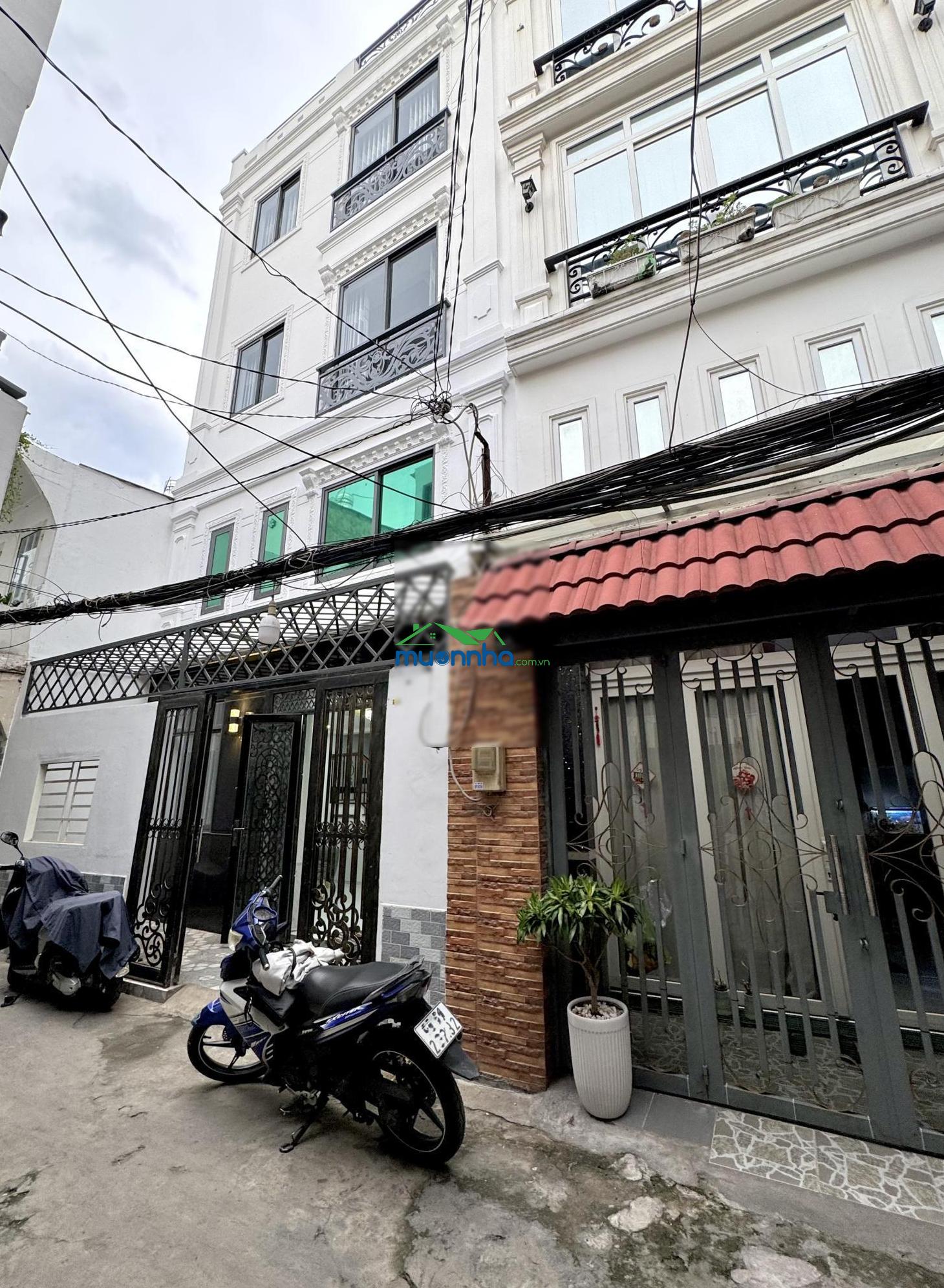 Giảm 500tr - nhà đẹp 4 tầng (ngang 6m) dtsd 105m² - hẻm 3m thông gần mặt tiền - 4