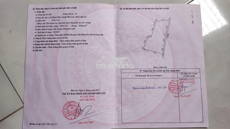 Bán 2345 m2 đất, thạnh đức, bến lức, long an