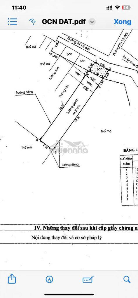 Bán nhà 87/5a đường lê thị hồng gấm, hóc môn, dt 94m2, giá 3tỷ - 4