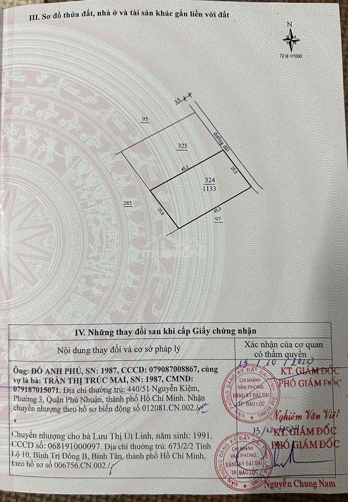 Đất đẹp – giá tốt -bán nhanh lô đất siêu tiềm năng tại lộc nga , bảo l