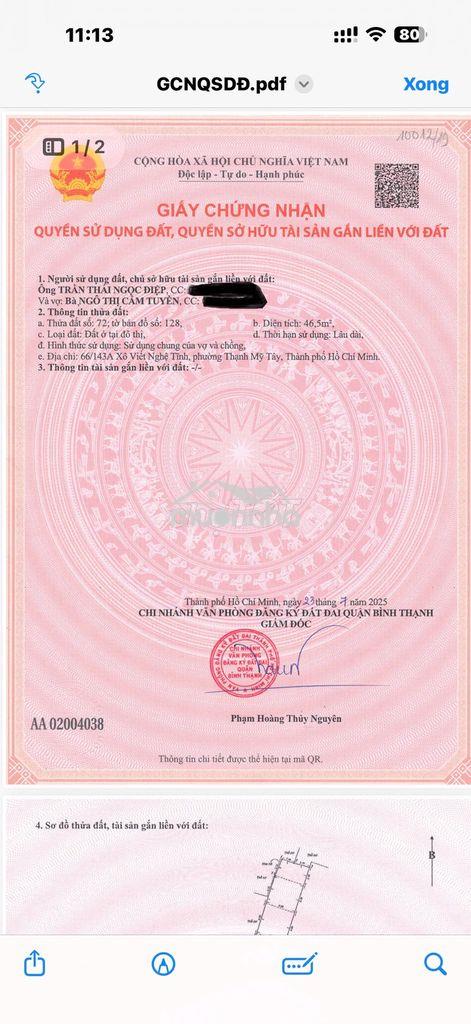 Bán nhà riêng 66/143a xô viết nghệ tĩnh, 5,65 tỷ, 46,5m2 - 3