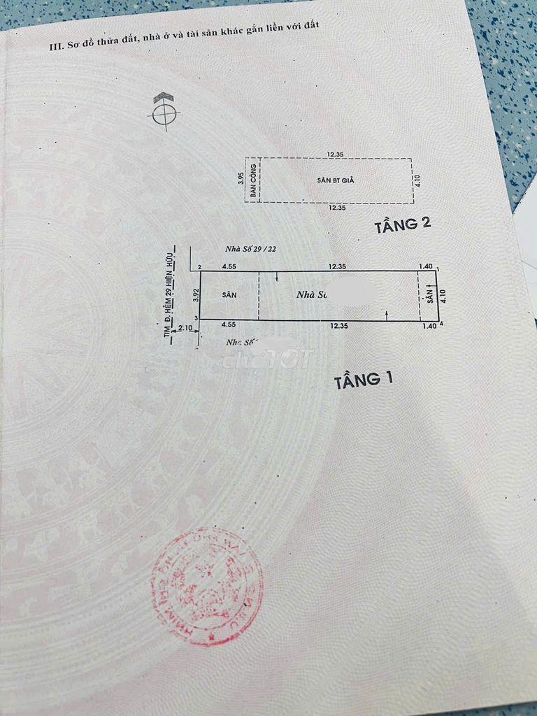 Nhà 1 lầu 4 x 18,5m hẻm 29 đường số 18, tân qúy, tphu giá 6,8 tỷ tl - 2