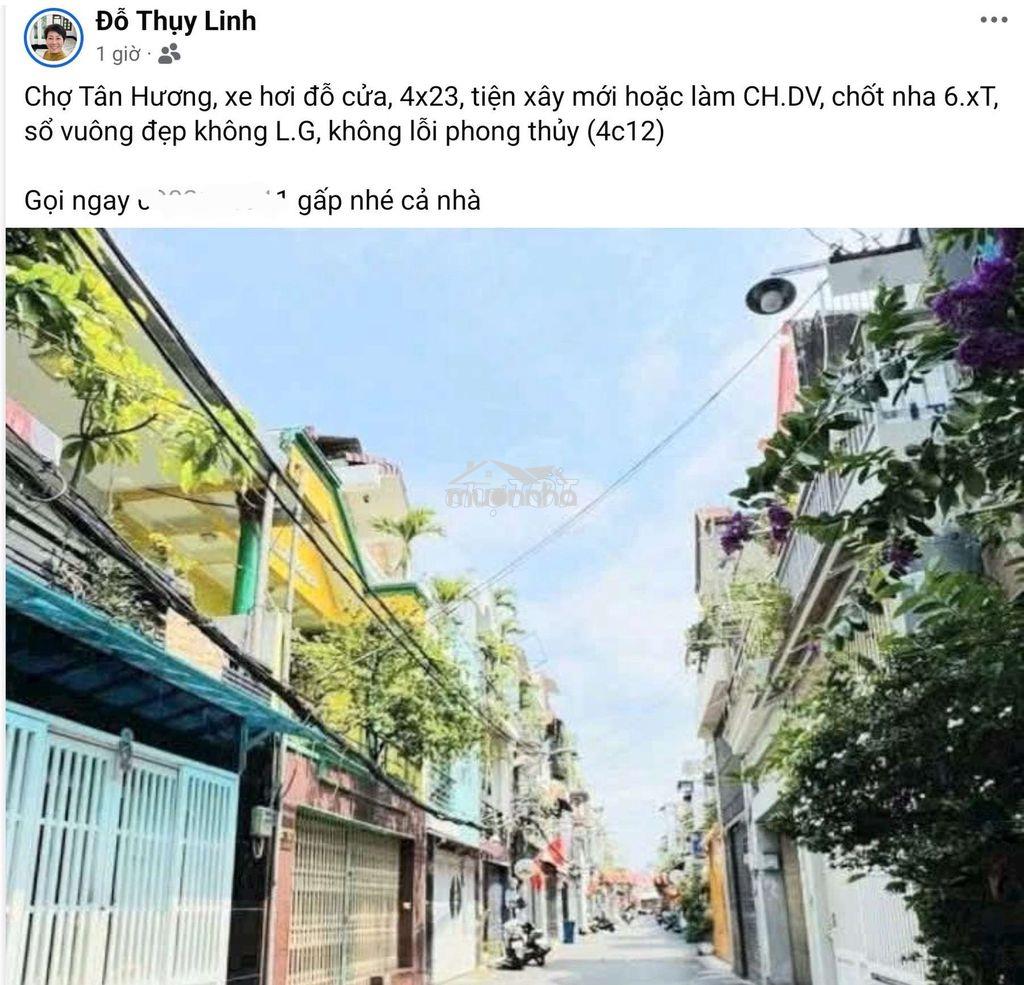Bán đất tặng nhà c4 4x23 tiện xây mới hoặc làm chdv chợ tân hương hxh - 2