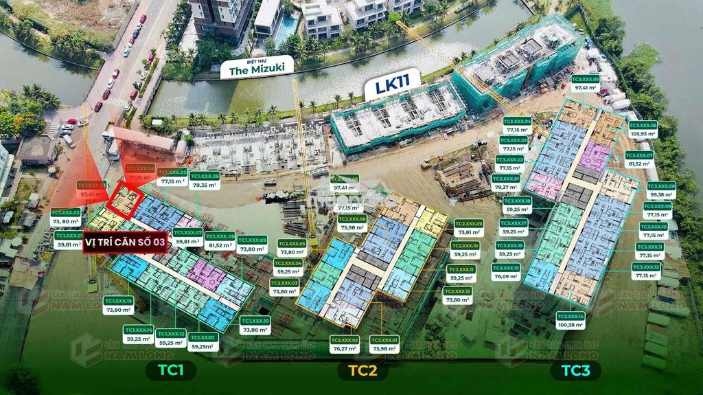 Bán căn 3pn tầng 2 trellia cove trực tiếp cđt - tt 30% nhận nhà - 3