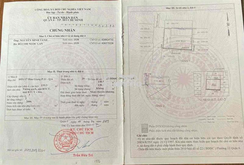 Nhà ngang 10 m đường rộng 6 m thông