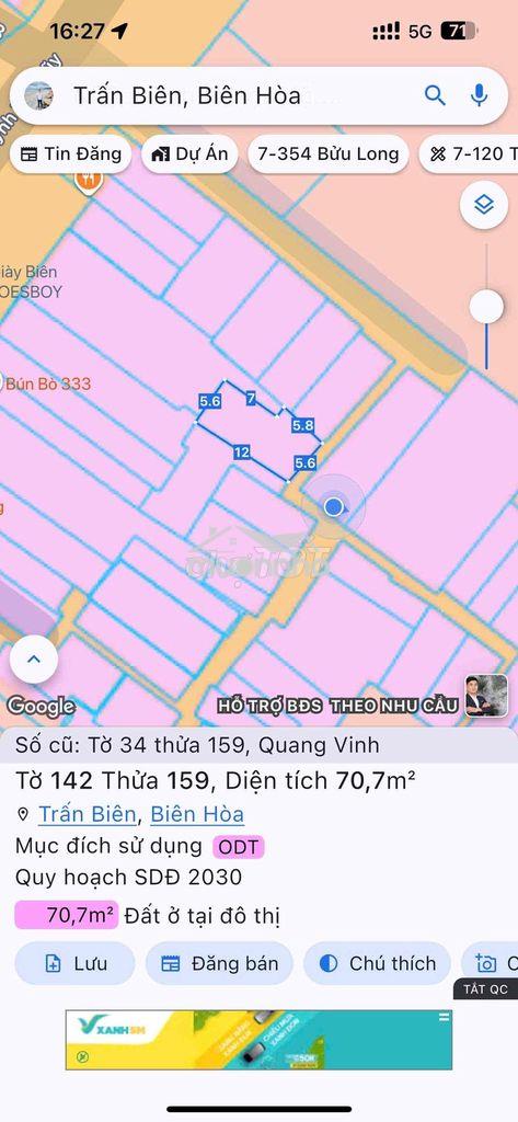 Nhà 71m2 p.quang vinh sân banh biên hoà 2,35 tỷ hẻm 3 gác sổ riêng 2pn - 2