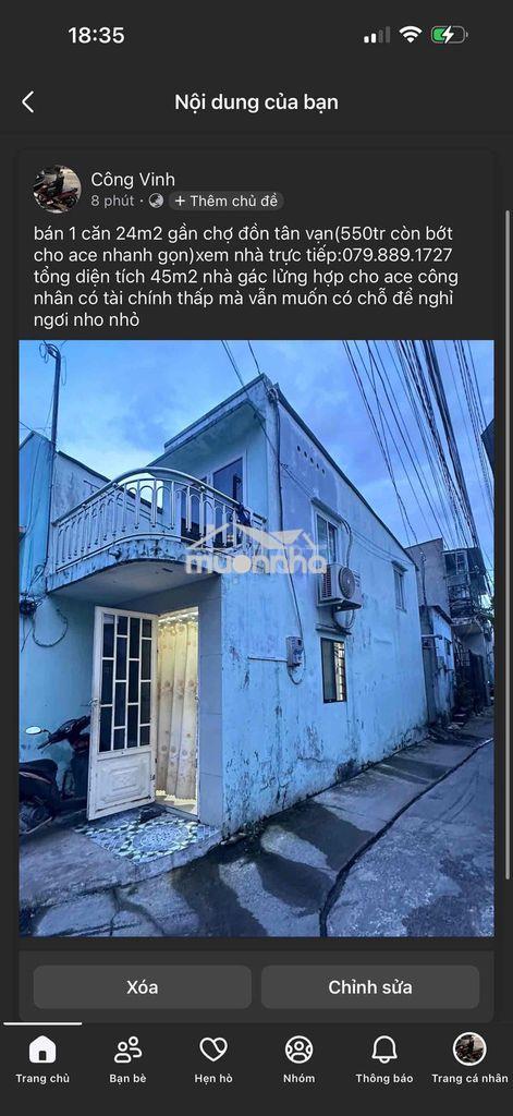 Nhà gác lửng 24m2 tổng diện tích 45m2 - 2