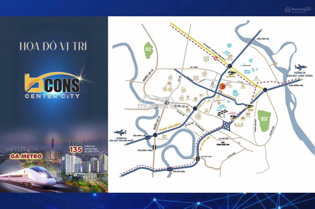 Bán căn hộ bcons center city 2.6ty/căn,tt 5 tháng 1 lần,tặng 2chi vàng - 2