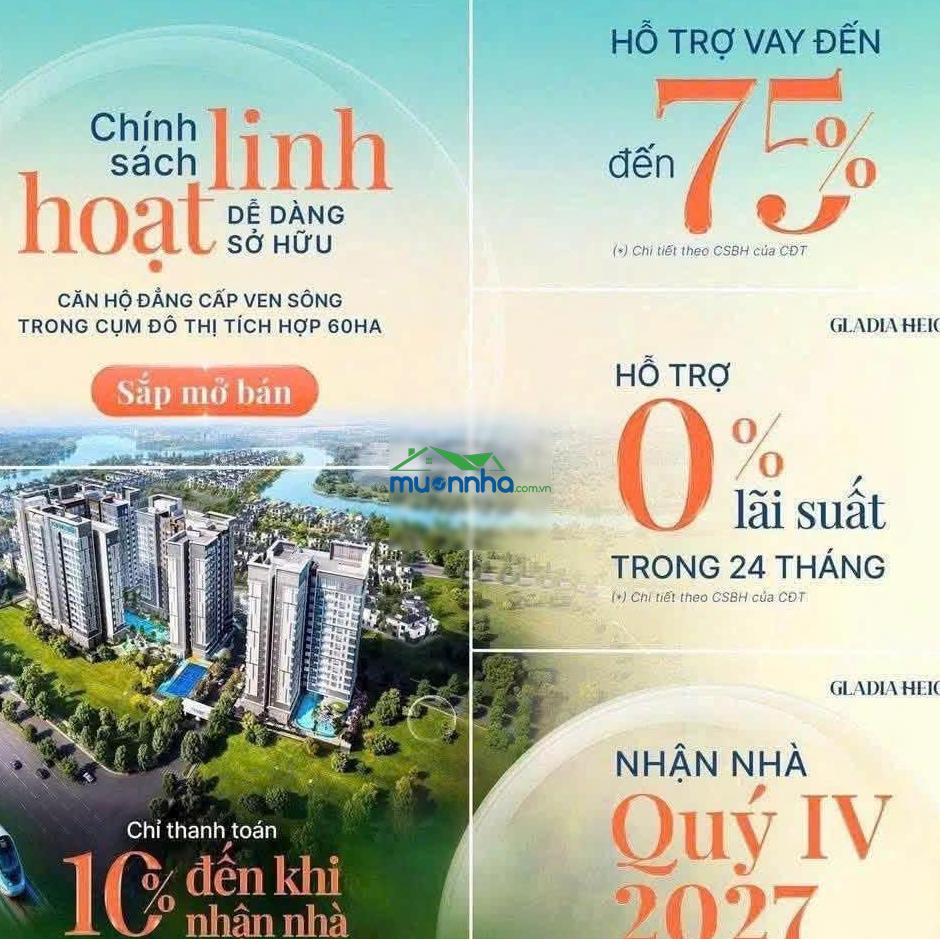 Chỉ từ 500 triệu dễ dàng sở hữu căn hộ gladia heights do khang điền và keppel land phát triển