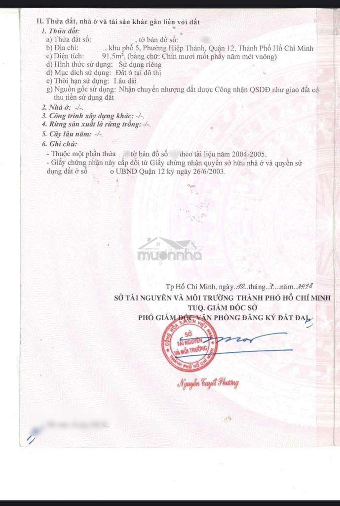 Hẻm xe hơi 92 m2 , lê văn khương chỉ 4,x tỷ 