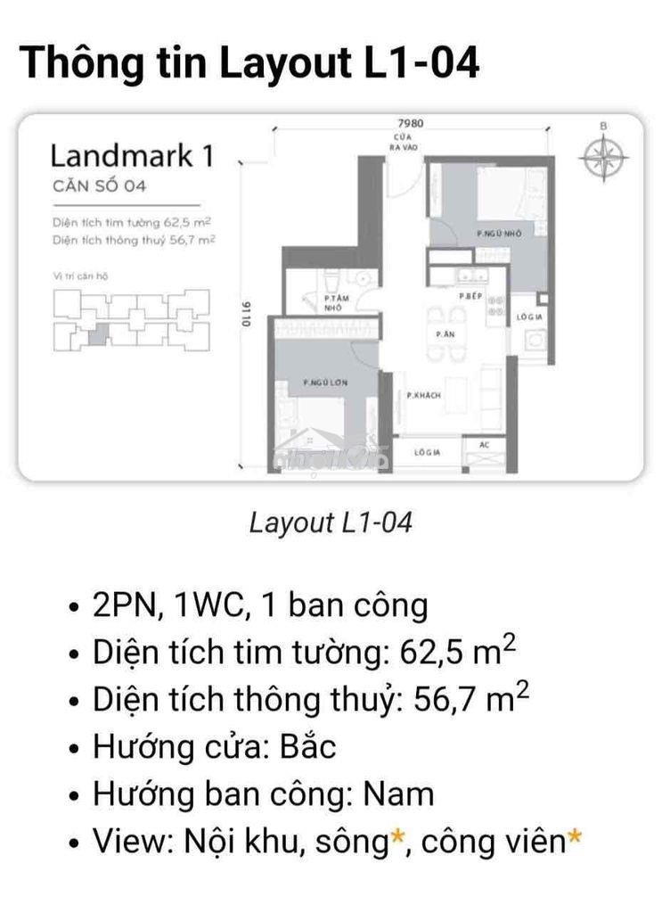 Bán 2pn - landmark 1- vinhome central park - sổ hồng - giá : 9 tỷ - 3