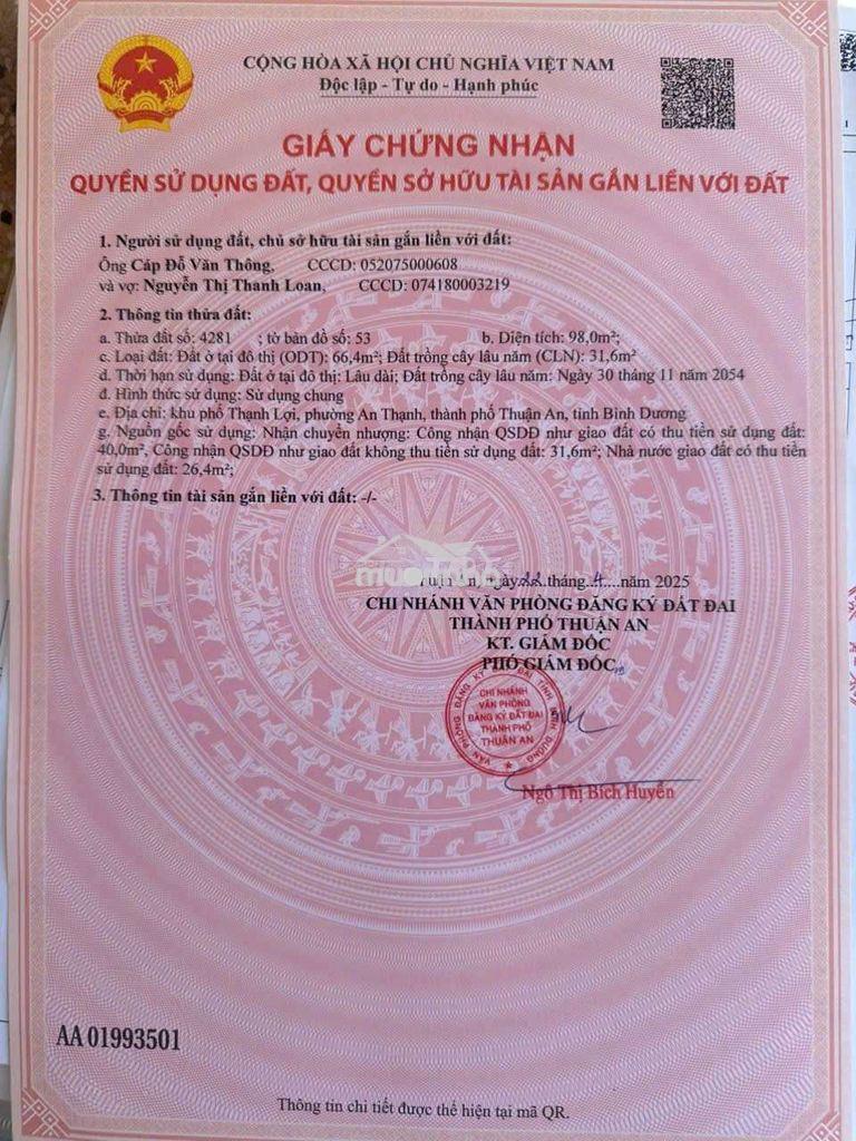 CẦN BÁN NHÀ AN THẠNH GẦN TRƯỜNG LÝ TỰ TRỌNG - ĐƯỜNG XE 7 CHỖ - 4