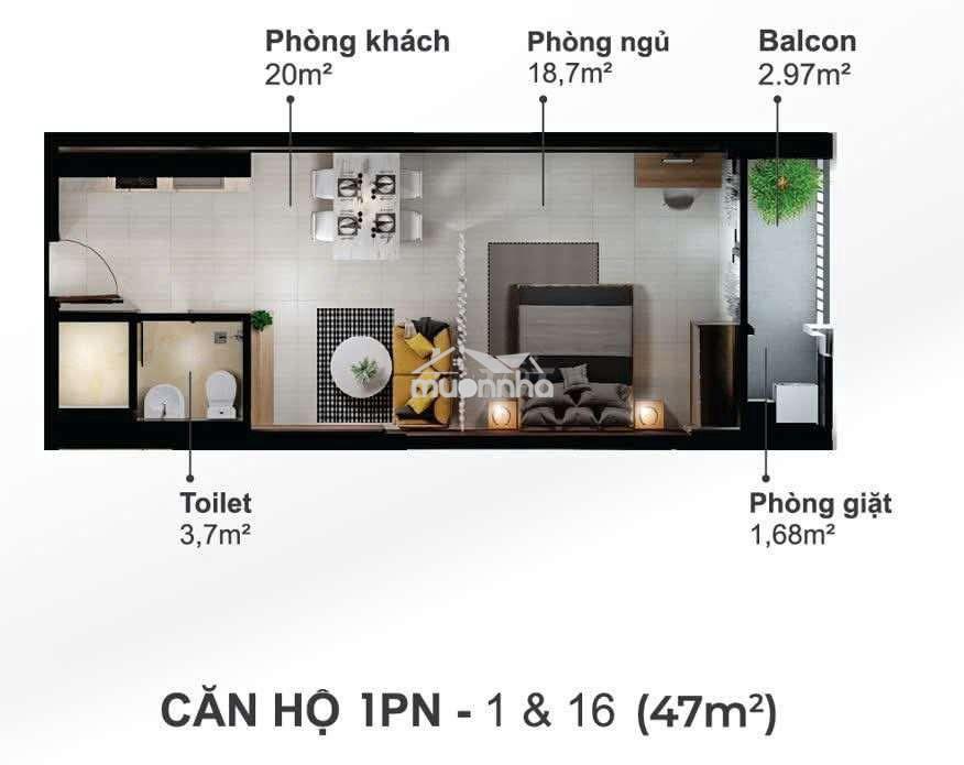 Bán căn eco xuân 47m2 có nội thất block c đang có hd thuê - 4
