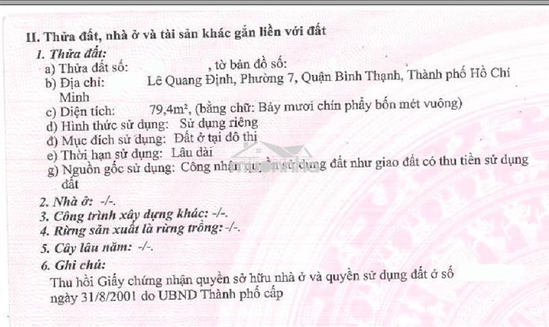 Chính chủ gửi bán nhà 2 mặt tiền hẻm xe hơi lê quang định, bình thạnh