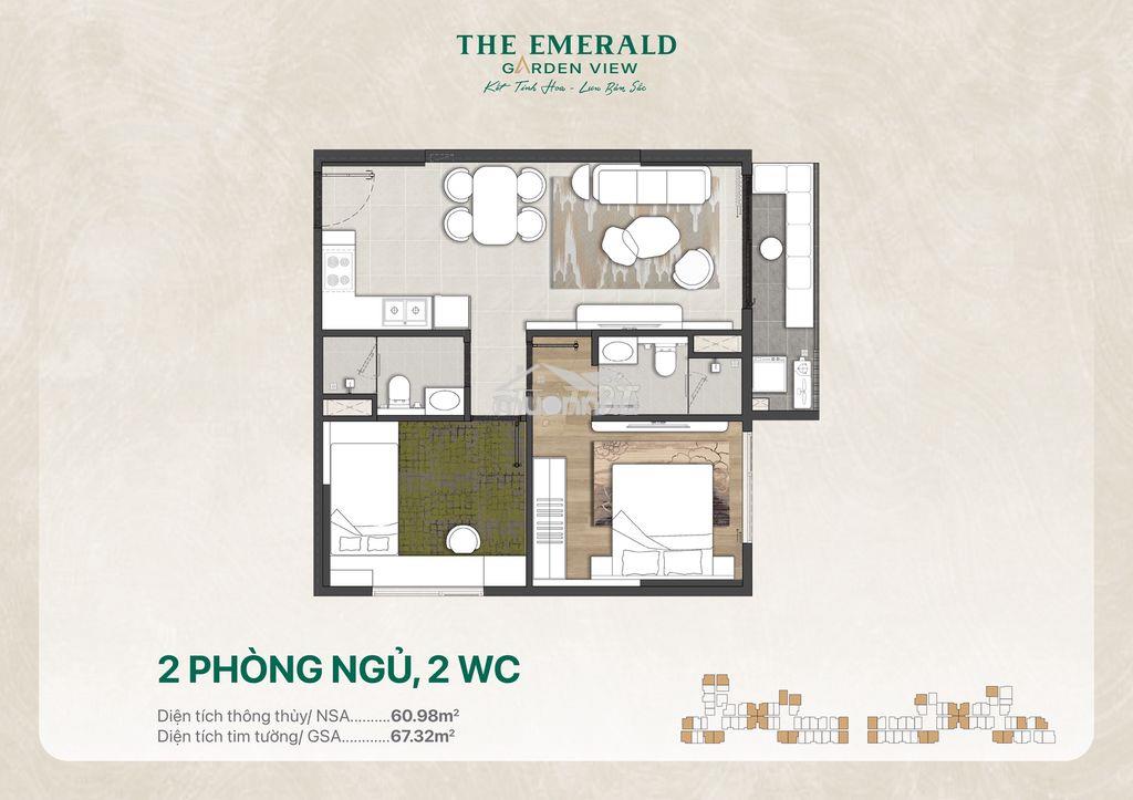 The emerald garden view, chỉ 1.39 tỷ/căn, thanh toán 0,5% mỗi tháng - 2