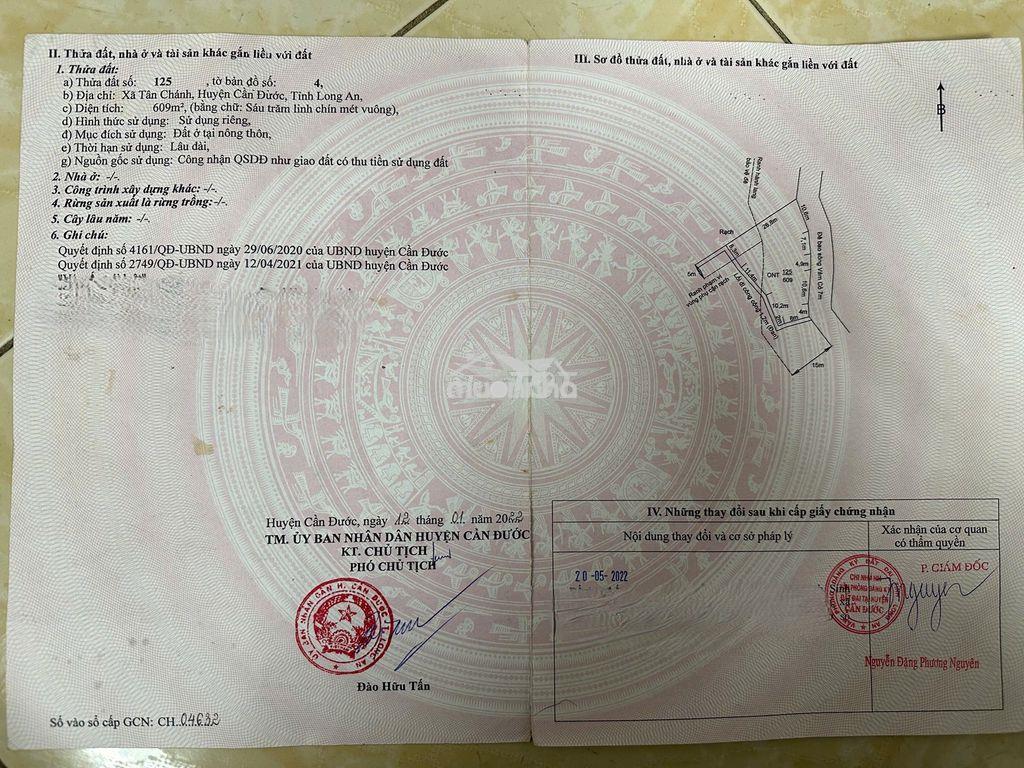 Đất full thổ 609m2 mt xe hơi xã tân chánh rẻ 700tr - 4