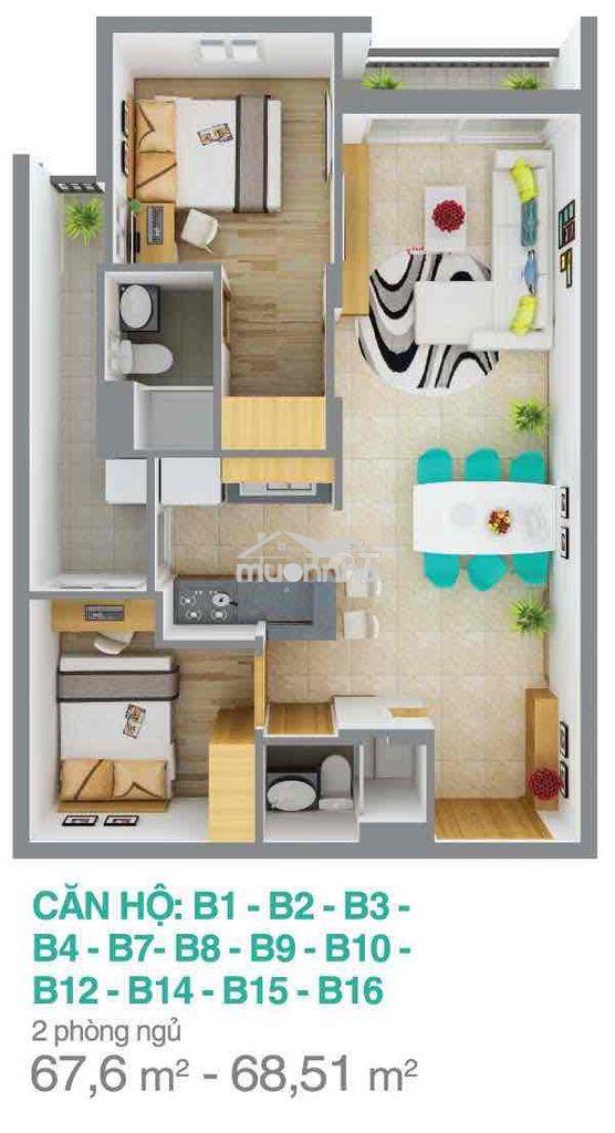 Bán căn hộ 2pn melody residences – nhà đẹp, vào ở ngay