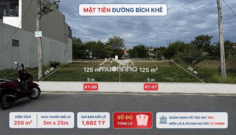 Cdt cần bán gấp lô đất nền đẹp, đối diện quảng trường đường bích khê