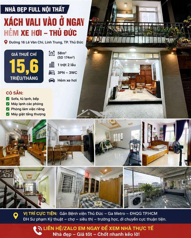 Xách vali vào ở ngay – nhà đẹp linh trung – 3pn