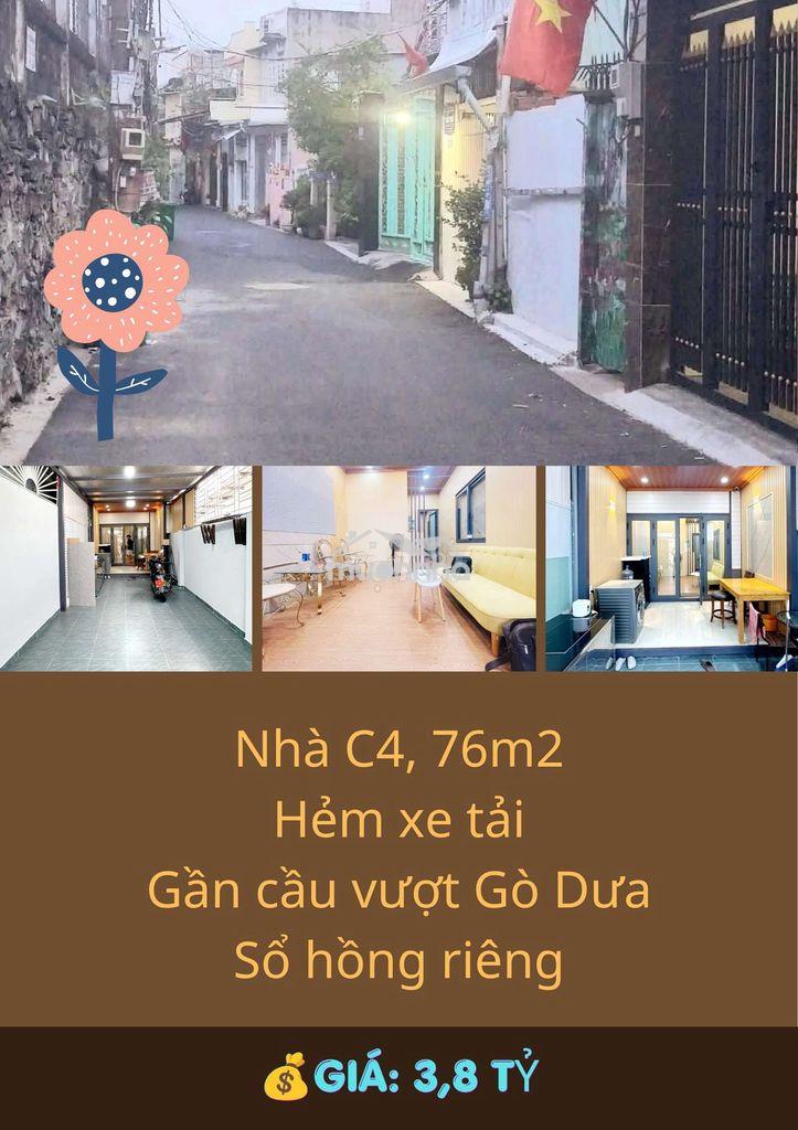 💥CHỈ 3,8 TỶ - BÁN CĂN NHÀ ĐẸP MỚI XÂY - 76M2 - GẦN CẦU VƯỢT GÒ DƯA