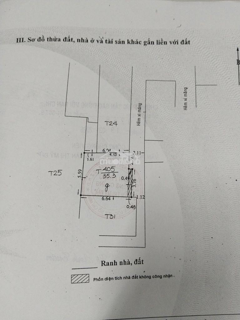 Bán nhà hẻm 2,5m quận 6