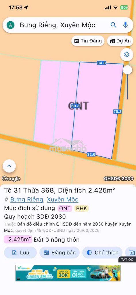 Chính chủ bán đất xuyên mộc- brvt vị trí gần hồ tràm( cách biển hồ trà - 3