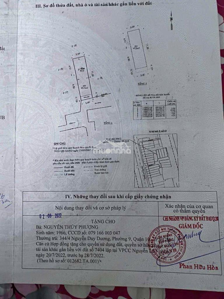 Bán nhà 344/2, nguyễn duy dương, dt: 4.6m*12.5m. 43.2 m2.gía 6.7 tỷ tl - 2
