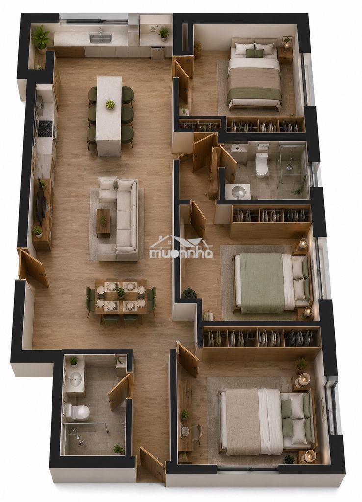 76m2 - giá 6.76 tỷ nội thất cơ bản - 3pn2wc arcadia nguyễn hữu thọ