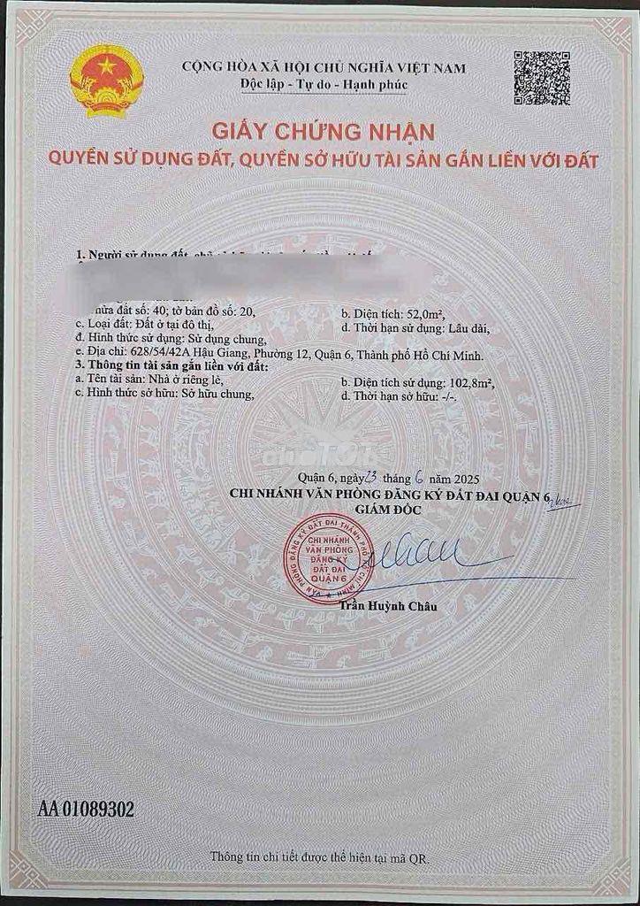 Bán nhà hẻm 628 hậu giang , p12 , q6, vị trí gần ngay ngã tư hậu giang - 3