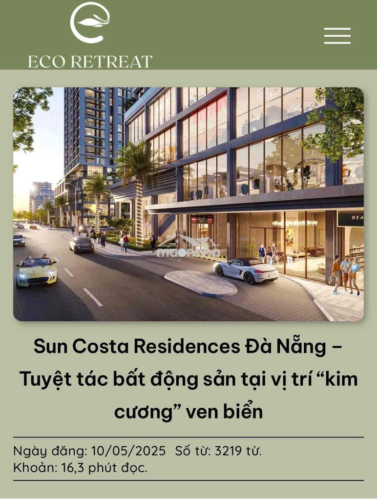 Cc cần bán nhà cách tháp đôi sun costa 2 căn, 100m ra bãi tắm mỹ khê