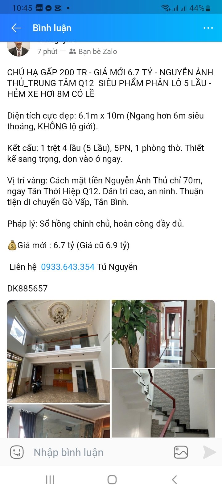 Chủ hạ gấp 200 tr - giá mới 6.7 tỷ - nguyễn ảnh thủ_trung tâm q12 siêu phẩm phân lô 5 lầu - hẻm xe hơi 8m có lề
