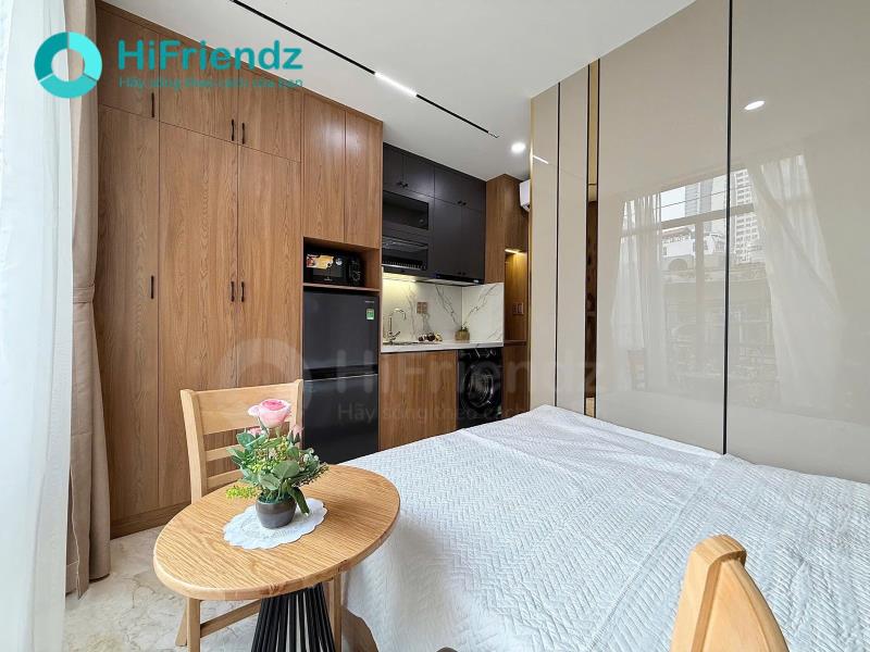 Studio thang máy - máy giặt riêng - full nội thất - nguyễn hữu cảnh - cầu bason - lê duẩn - metro bason - công trường mê linh
