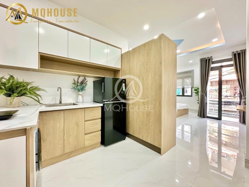 Căn hộ studio ban công/ cửa sổ ngăn bếp mới keng - khu k300, ngã tư bảy hiền, công viên lê thị riêng