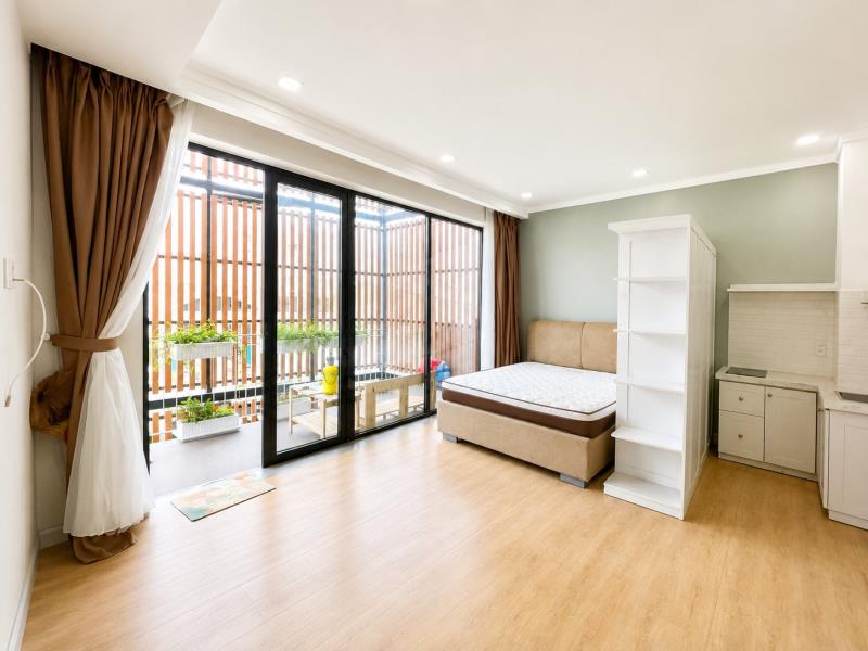 Cho thuê studio xô viết nghệ tĩnh – bếp tách riêng – ban công – cách đh ngoại thương chỉ 300m - 2