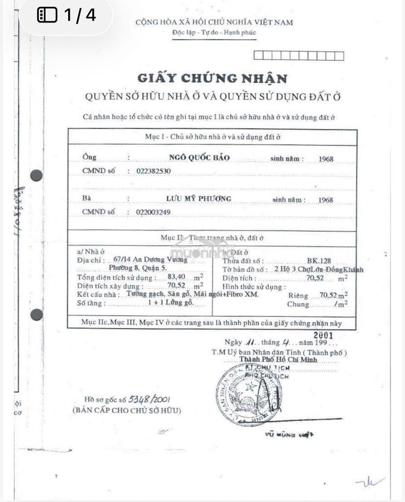 Bán nhà 67/14 an dương vương đối diện  an đông (dt: 4,1 x 17m) quận 5 - 3