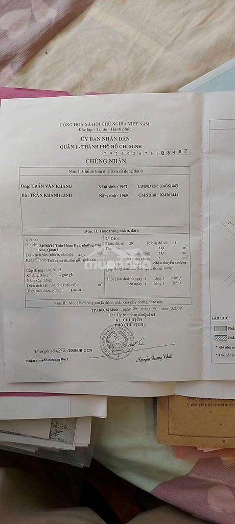 Bán nhà q1, đường trần hưng đạo, trong hẻm, nhà 4 tầng. - 4