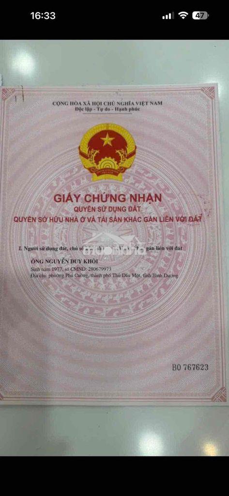 Bán căn nhà mặt tiền đường bạch đằng - phú cường ,tdm, tp hcm. diện tí - 3
