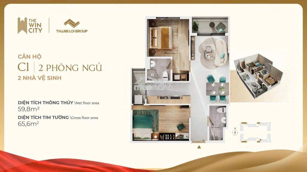 Thanh toán 320tr có ngay căn 2pn tặng full nội thất. nh hỗ trợ 80%  - 4