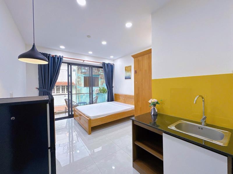 Căn hộ cc mini bình thạnh gần chợ bà chiểu, có ban công, full nội thất, thang máy bảo vệ gần phan đăng lưu, tiện đi q1 q3
