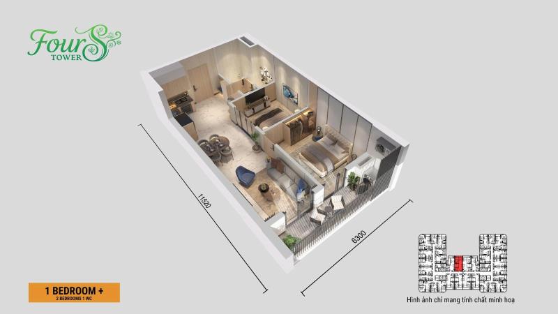 Chiết khấu 19% căn 1pn+ view biển chỉ 2.3 tỷ, sở hữu lâu dài fours tower - Ảnh 2