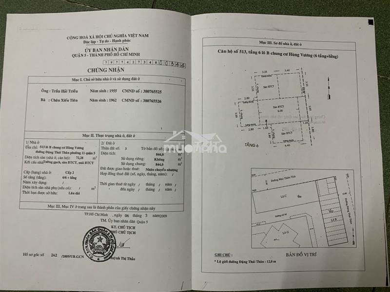 Bán căn hộ chung cư hùng vương phường chợ lớn