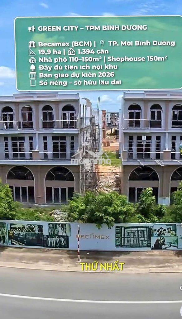 10 suất nội bộ becamex ,1 trệt 3 lầu green city ,thành phố mới bd, shr - 2