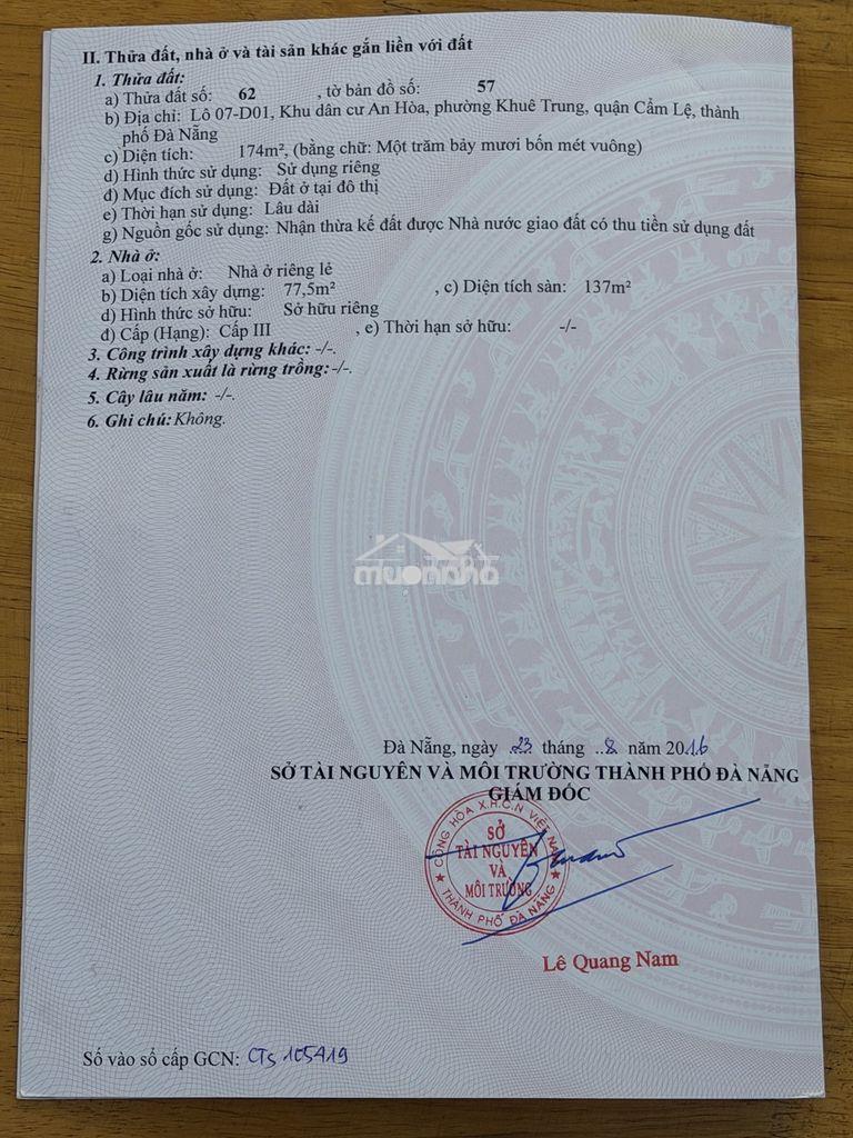 Bán nhà 2 mặt tiền khu dân cư an hoà chợ cẩm lệ - Ảnh 2