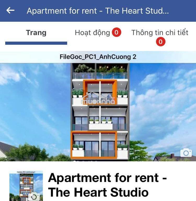 Chính chủ cho thuê căn hộ studio cao cấp trung tâm tp.biên hoà.
