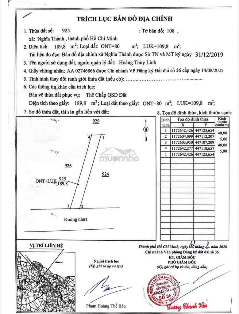🔥 Chính chủ gửi ace môi giới bán phụ – đất nghĩa thành 189m² - Ảnh 4