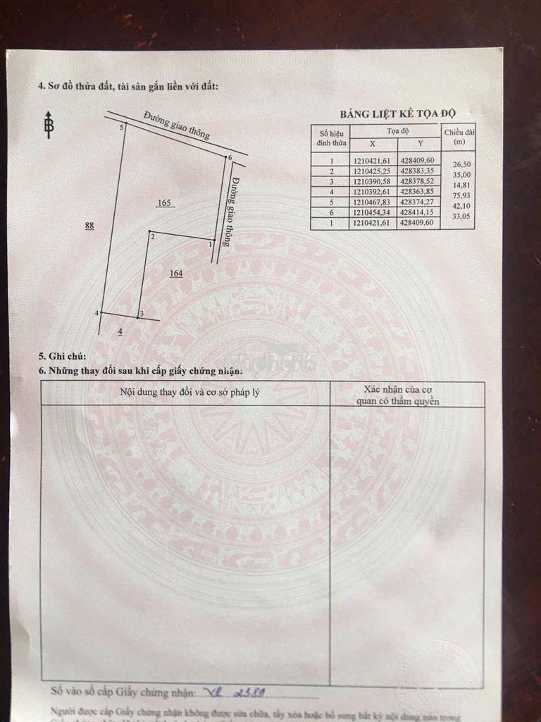Bán rẻ đất thổ cư ngang 10m dài 27m (270m2 cho 2 nền) giá 1,38 tỷ