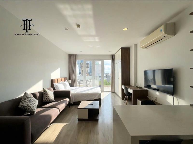 Studio full nội thất ban công lớn ngay nơ trang long gần chợ bà chiểu tiện đi hoàng hoang thám, chu văn an, nguyễn xí